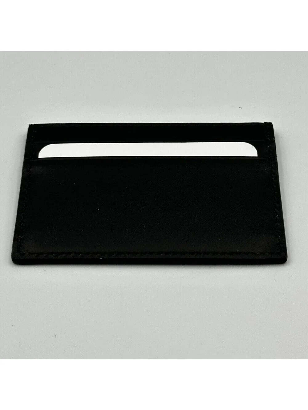 Authentic GUCCI Plutone Calfskin Logo Card Holder Black Brand New